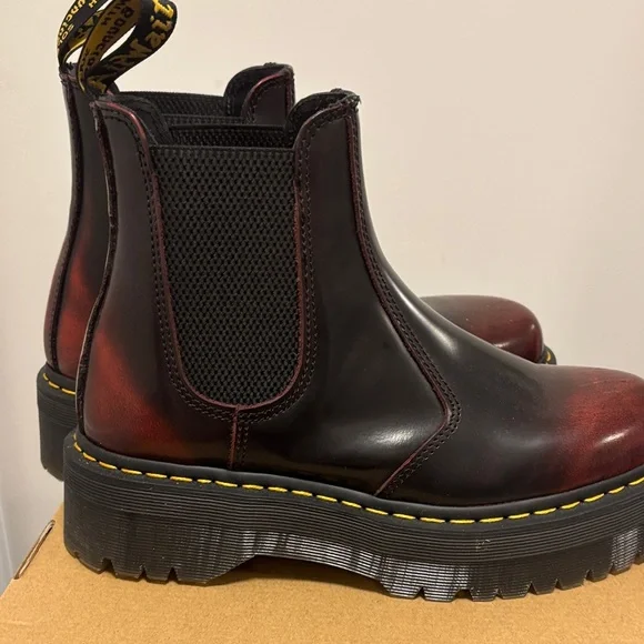 Dr. Martens Cherry Red Quad Boots 2976 Quad - Picture 5 of 7